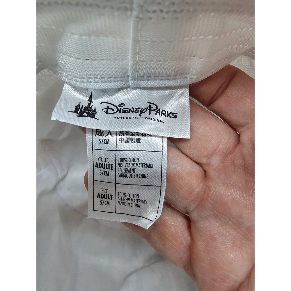 Disney Parks White With‎ Glitter Polka Dots Bucket Hat Minnie Mouse Pin - Adult